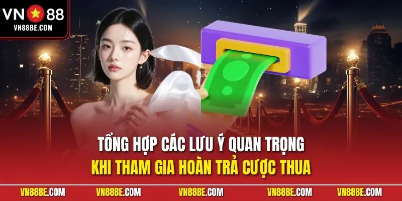 Tổng hợp các lưu ý quan trong khi tham gia hoàn trả cược thua